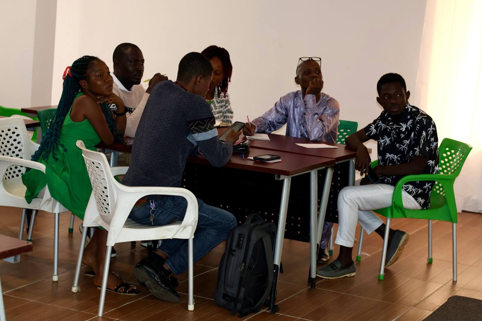 Young people in a group discussion